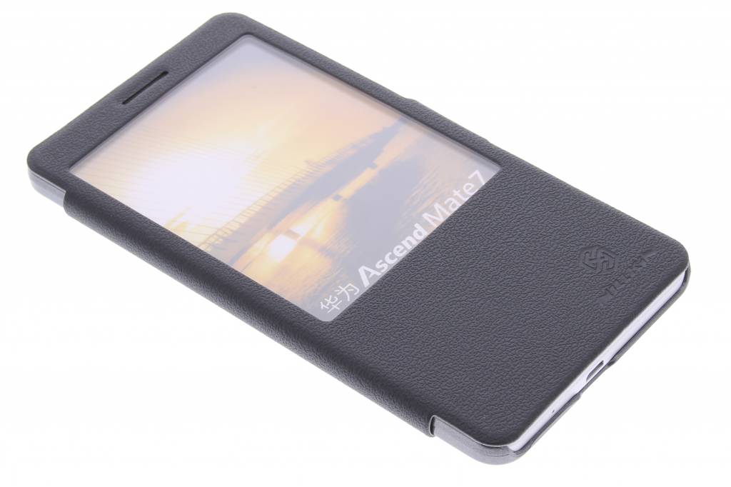 Image of Leather Case met venster voor de Huawei Ascend Mate 7 - zwart