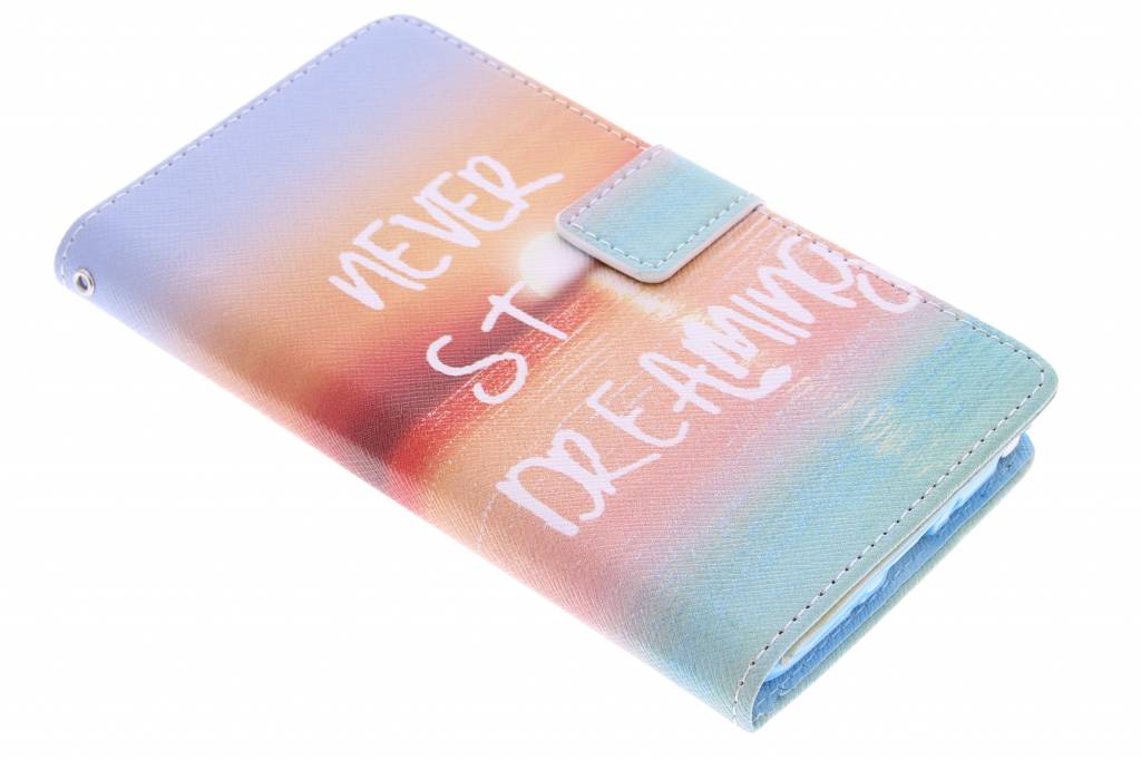 Image of Never stop dreaming design TPU booktype hoes voor de Samsung Galaxy Note 4