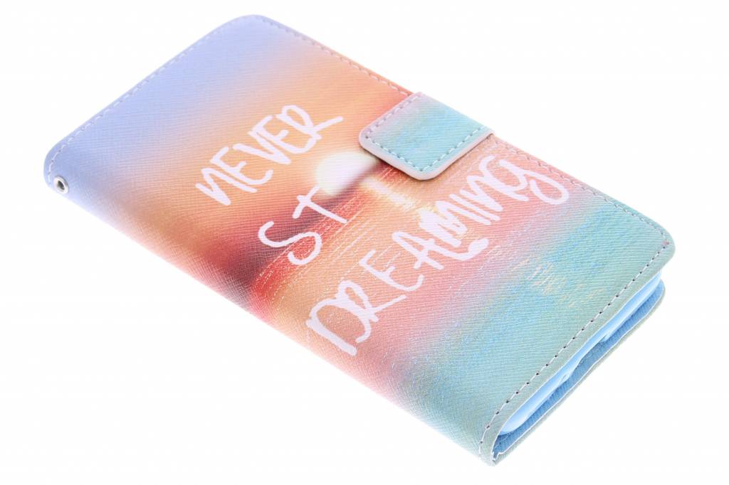 Image of Never stop dreaming design TPU booktype hoes voor de Samsung Galaxy Grand Prime