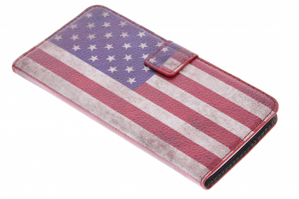 Image of Vintage Amerikaanse vlag booktype hoes voor de HTC One