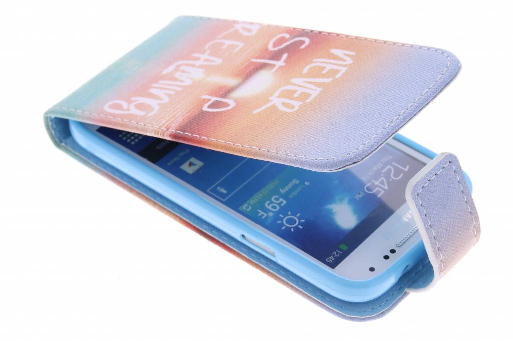 Image of Never stop dreaming design TPU flipcase voor de Samsung Galaxy S4 Mini