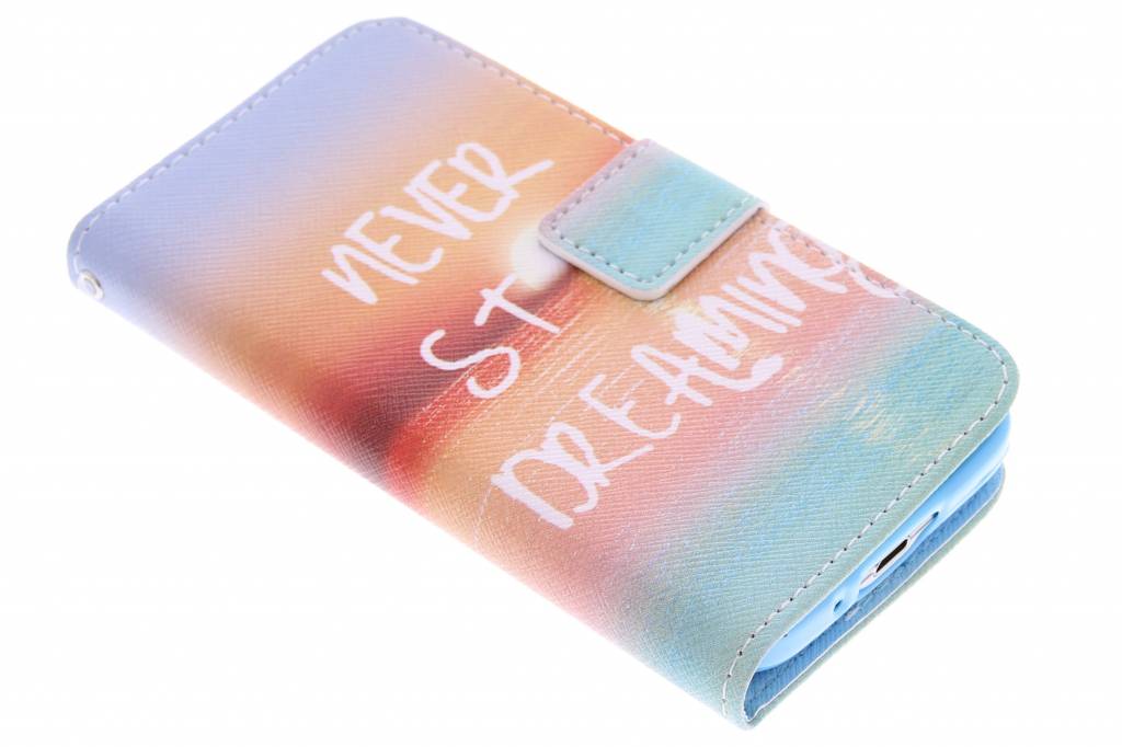 Image of Never stop dreaming design TPU booktype hoes voor de Samsung Galaxy S5 Mini