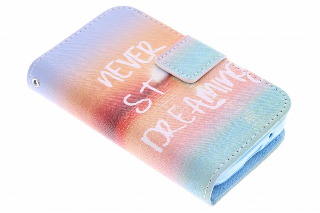 Image of Never stop dreaming design TPU booktype hoes voor de Samsung Galaxy Young 2