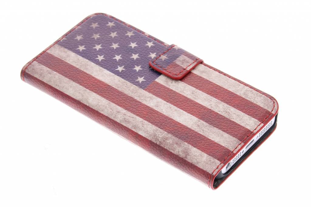 Image of Vintage Amerikaanse vlag booktype hoes voor de iPhone 5 / 5s / SE