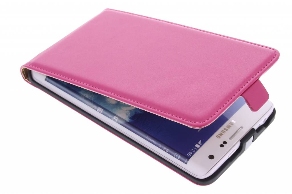 Image of Fuchsia luxe flipcase voor de Samsung Galaxy Note Edge