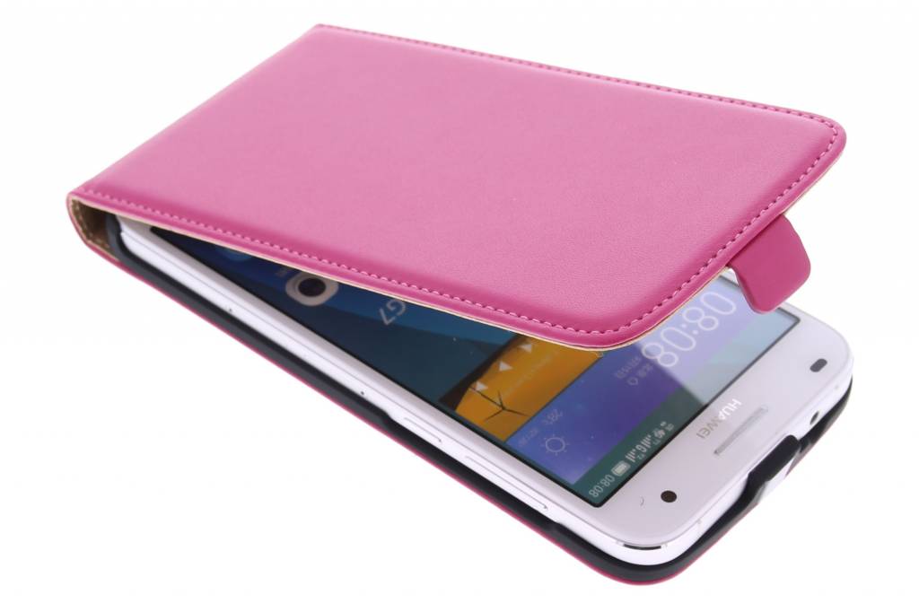 Image of Fuchsia luxe flipcase voor de Huawei Ascend G7