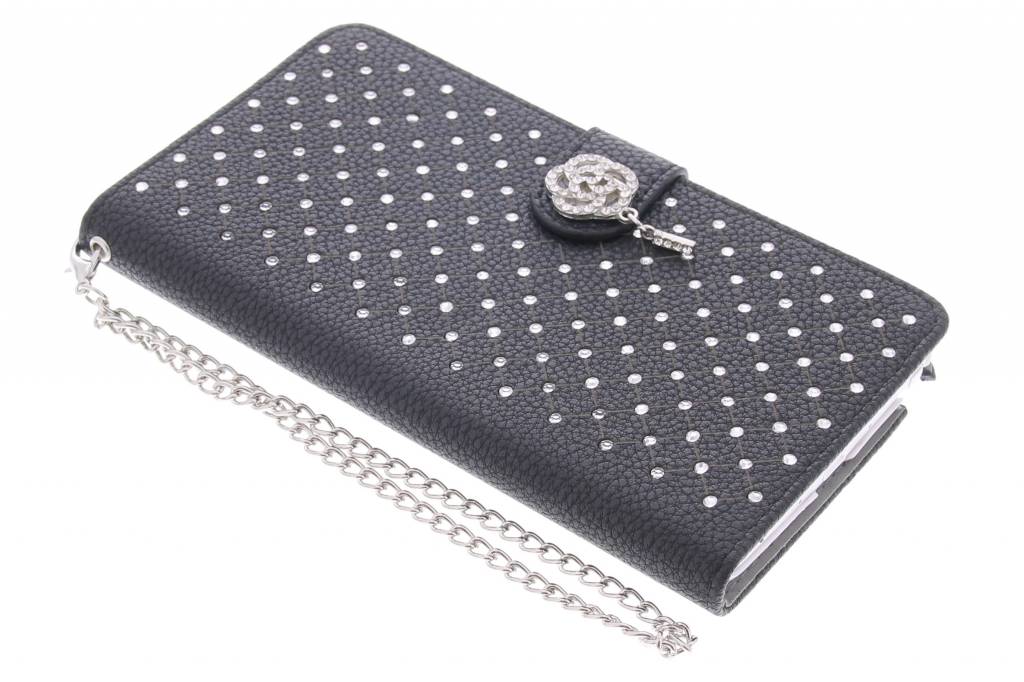 Image of Zwarte chique strass booktype hoes voor de Samsung Galaxy Note 4