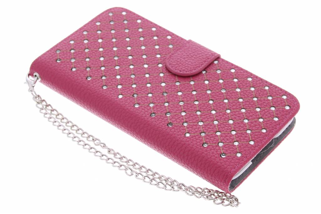 Image of Fuchsia chique strass booktype hoes voor de Samsung Galaxy S5 (Plus) / Neo