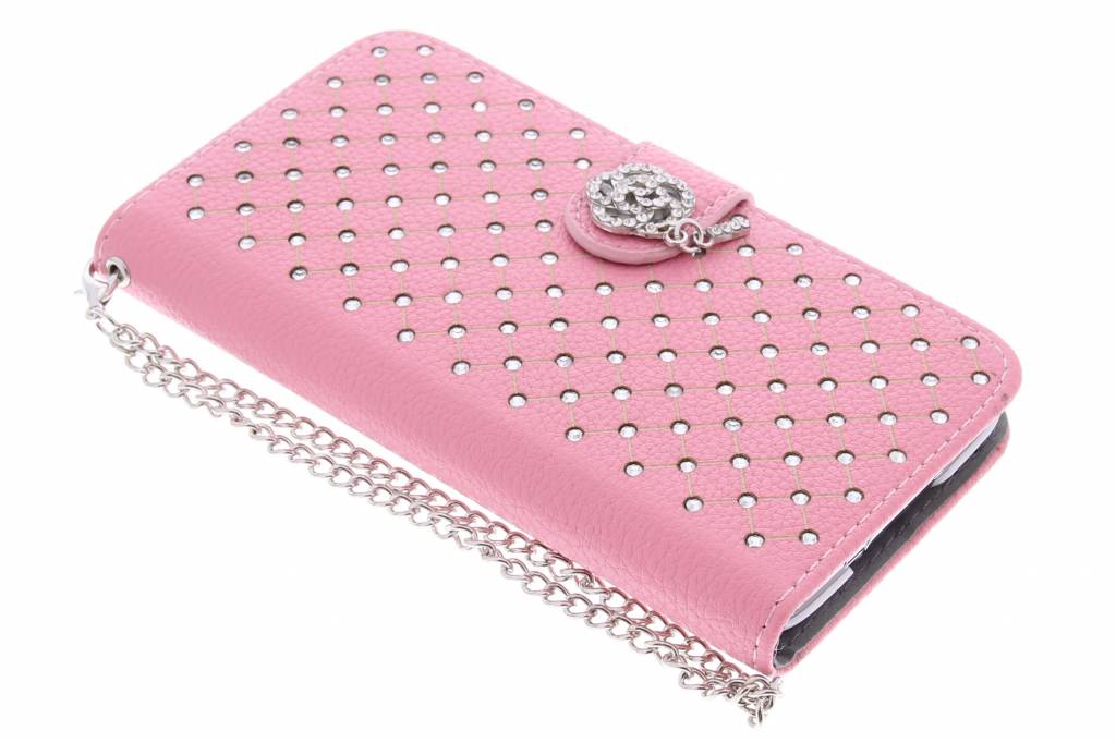 Image of Roze chique strass booktype hoes voor de Samsung Galaxy S5 (Plus) / Neo