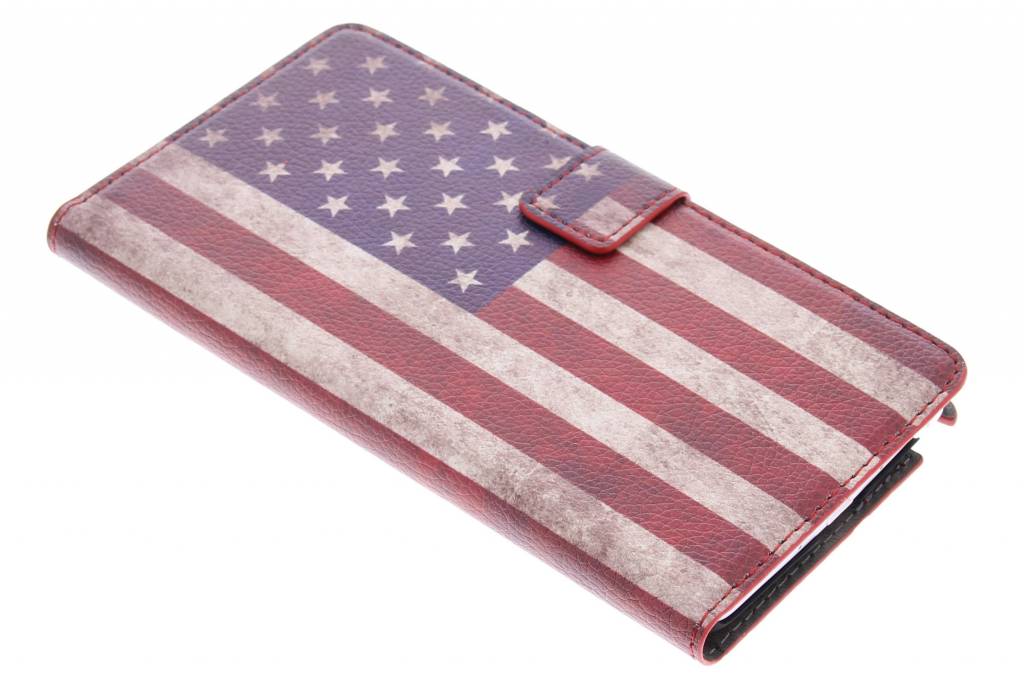 Image of Vintage Amerikaanse vlag booktype hoes voor de Samsung Galaxy Note 4