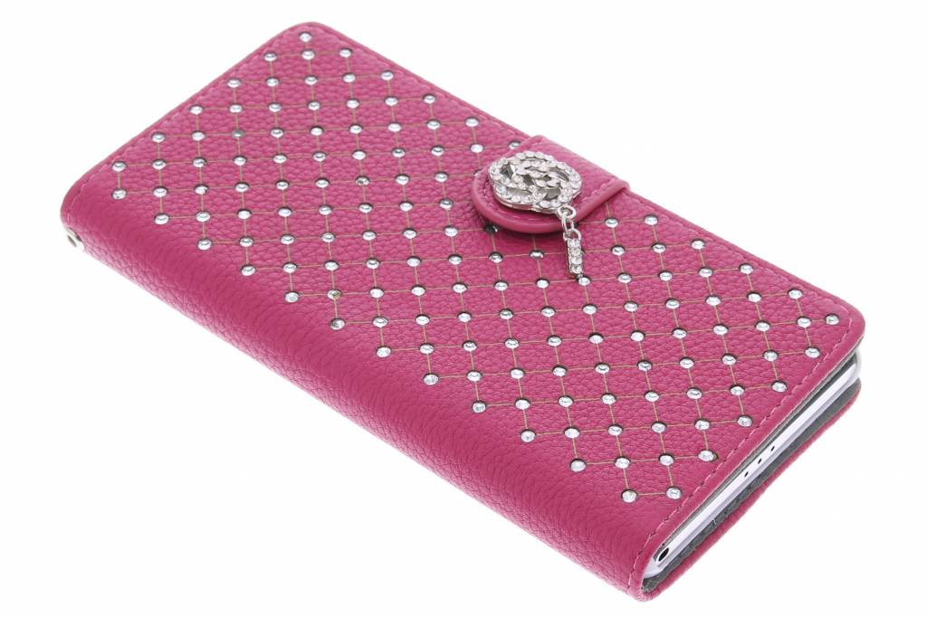 Image of Fuchsia chique strass booktype hoes voor de Sony Xperia Z2