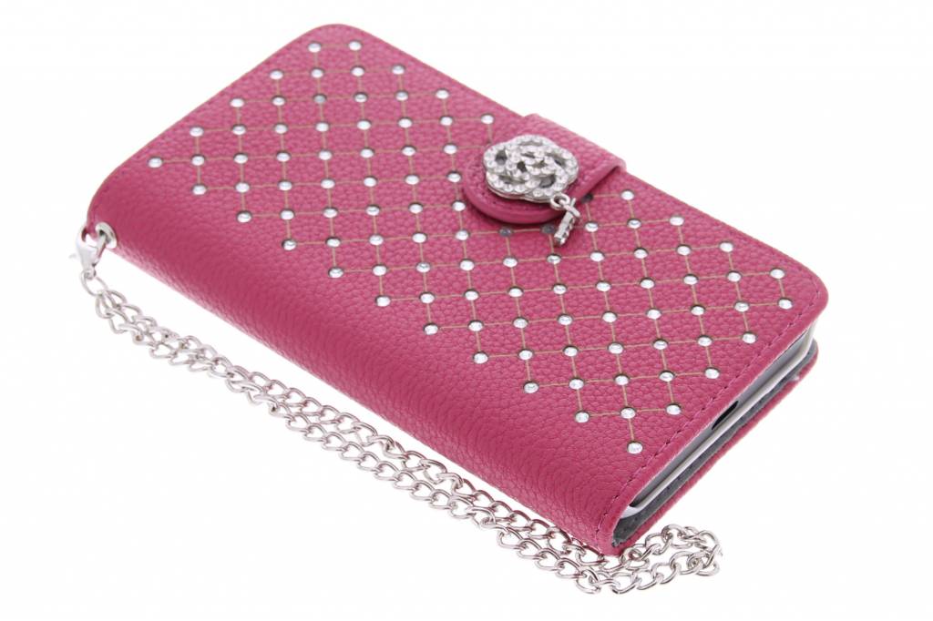 Image of Fuchsia chique strass booktype hoes voor de Nokia Lumia 630 / 635