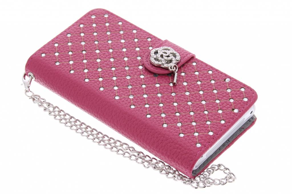 Image of Fuchsia chique strass booktype hoes voor de Sony Xperia Z1 Compact