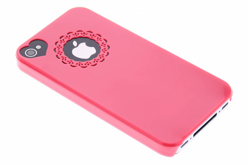 Image of Roze romantische effen hardcase met ornament voor de iPhone 4 / 4s