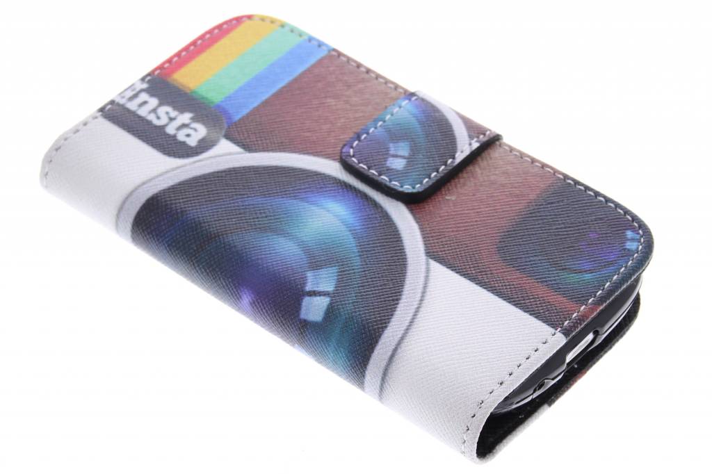 Image of Insta camera design TPU booktype hoes voor de Samsung Galaxy S3 Mini