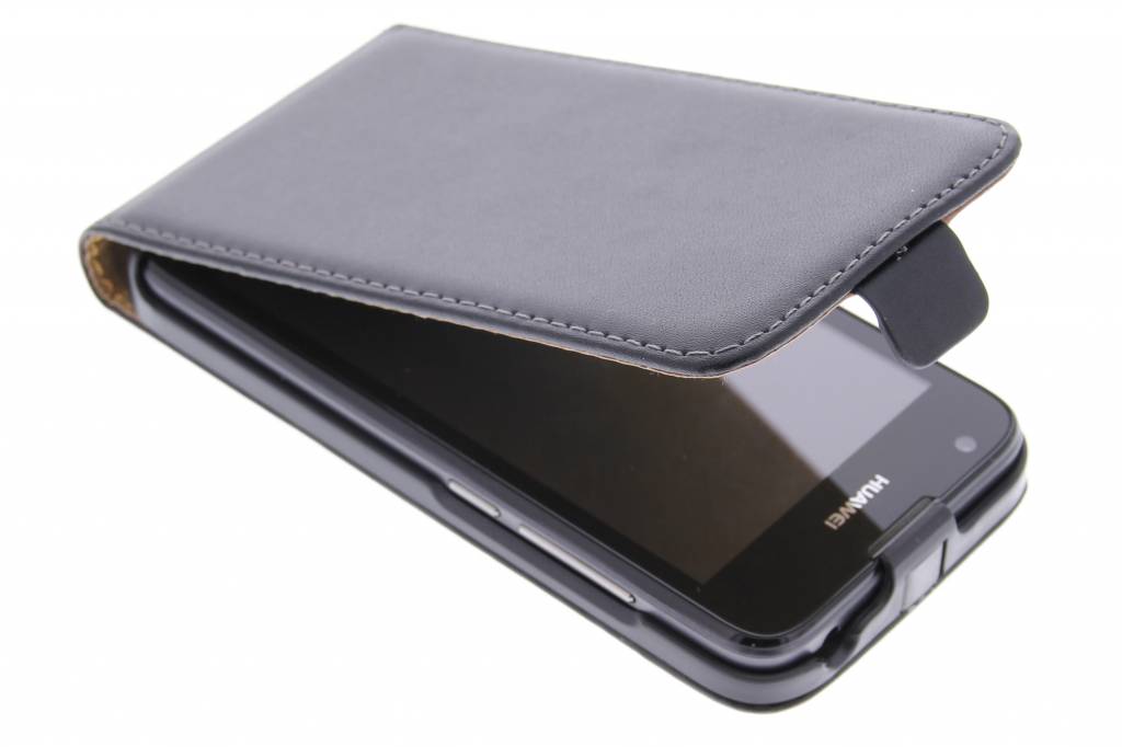 Image of Zwart luxe flipcase voor de Huawei Ascend Y550