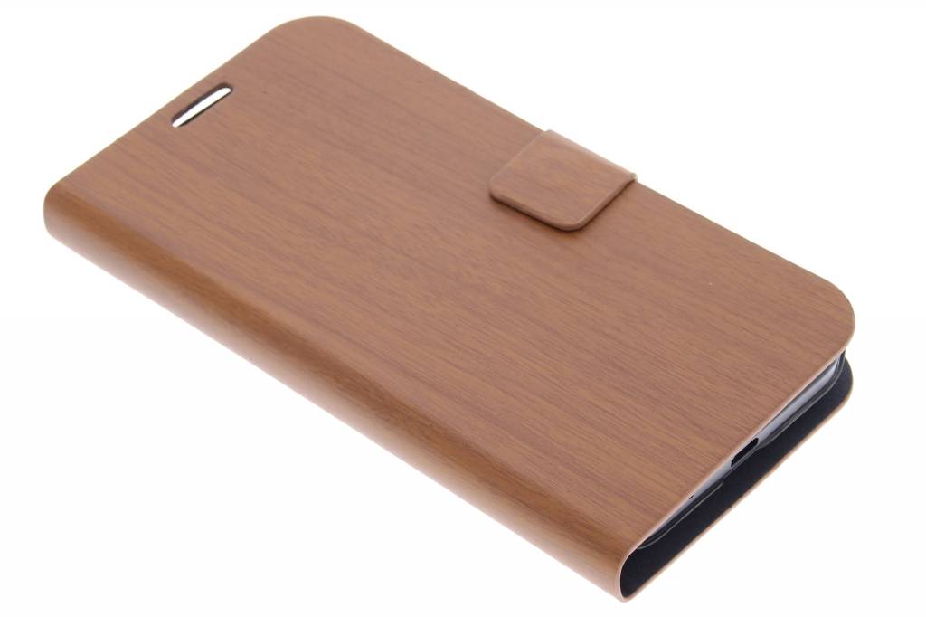 Image of Bruin hout design booktype hoes voor de Huawei Ascend Y550