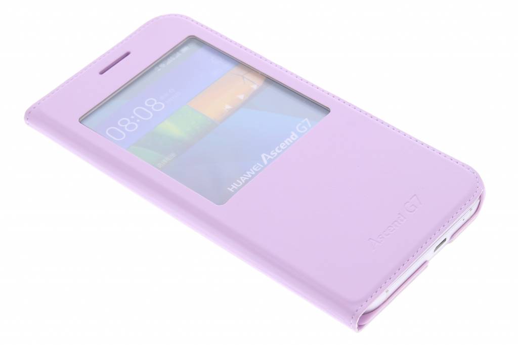 Image of Roze luxe slim booktype hoes met venster voor de Huawei Ascend G7