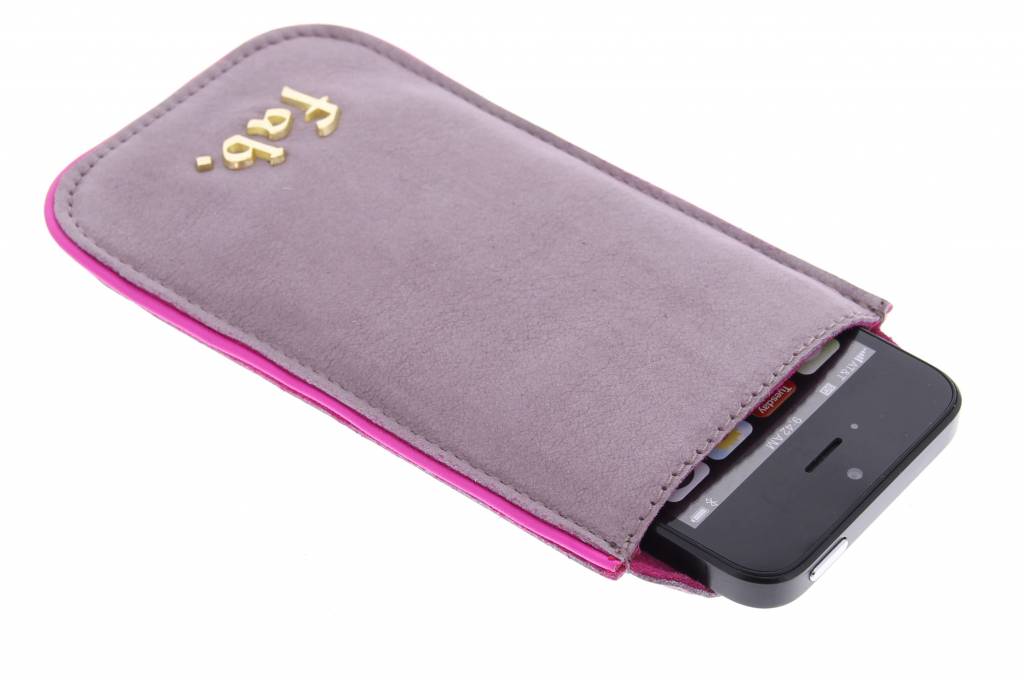 Image of lederen phone cover voor de iPhone 5 / 5s / SE - Lavender & Pink Fluor