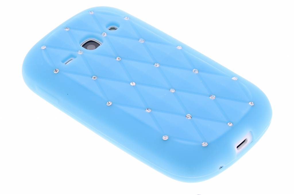 Image of Blauw siliconen hoesje met strass voor de Samsung Galaxy Fame
