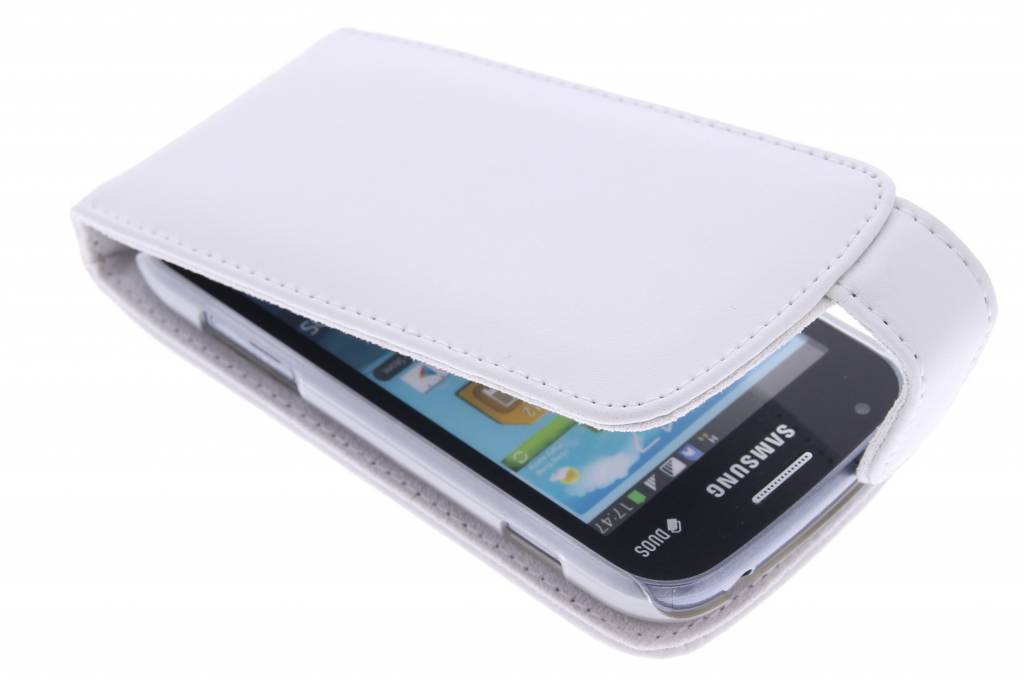 Image of Witte stijlvolle flipcase voor Samsung Galaxy S Duos / Trend (Plus)