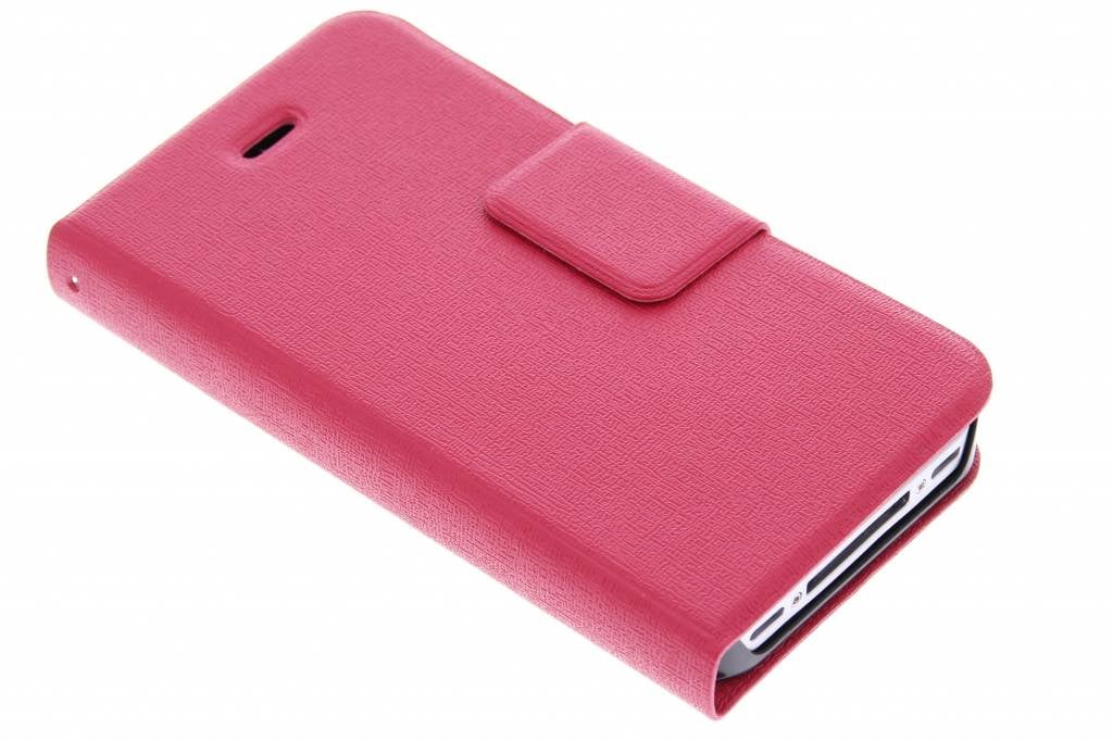 Image of Fuchsia matte elegante booktype hoes voor de iPhone 4 / 4s