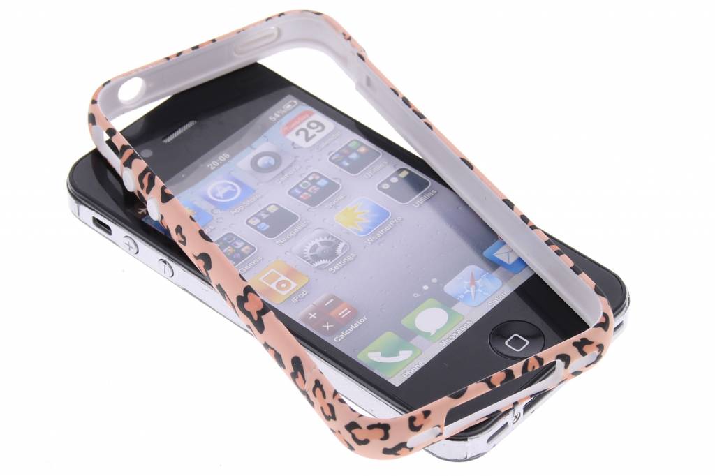 Image of Roze cheetah design bumper voor de iPhone 4 / 4s