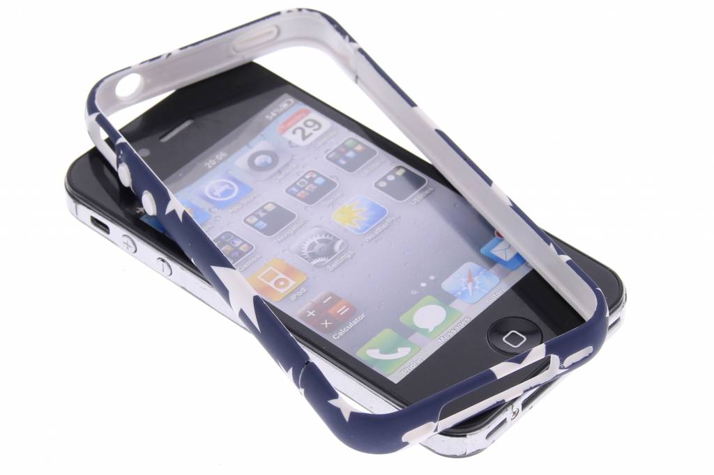 Image of Donkerblauwe sterren design bumper voor de iPhone 4 / 4s