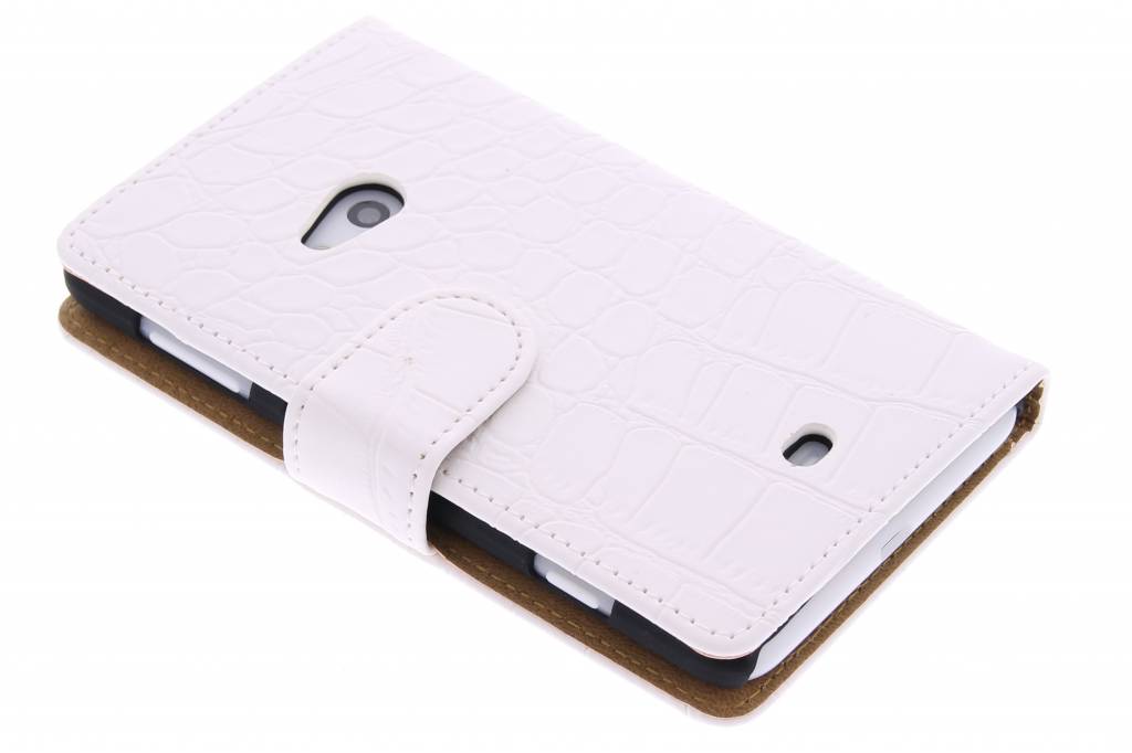 Image of Witte krokodil booktype hoes voor de Nokia Lumia 625