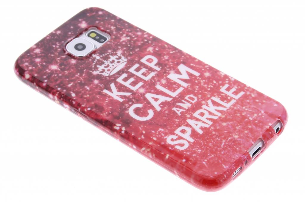 Image of Keep calm and Sparkle design TPU siliconen hoesje voor de Samsung Galaxy S6