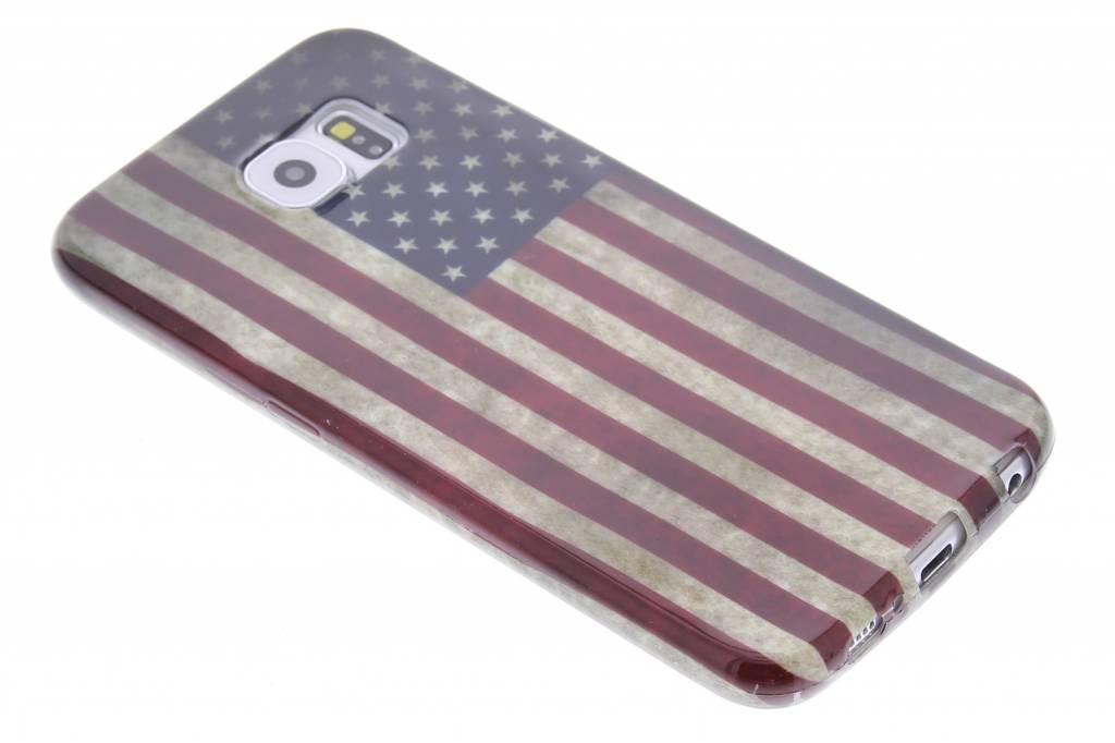 Image of Amerikaanse vlag design TPU siliconen hoesje voor de Samsung Galaxy S6