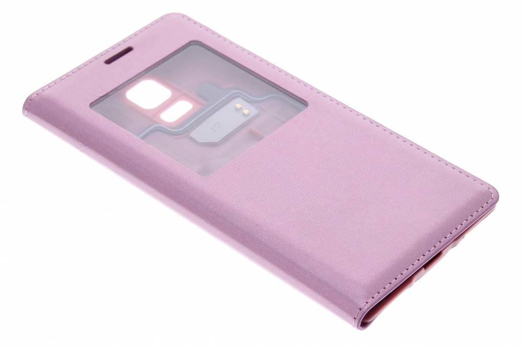 Image of Metallic roze flipcover met venster voor de Samsung Galaxy S5 Mini