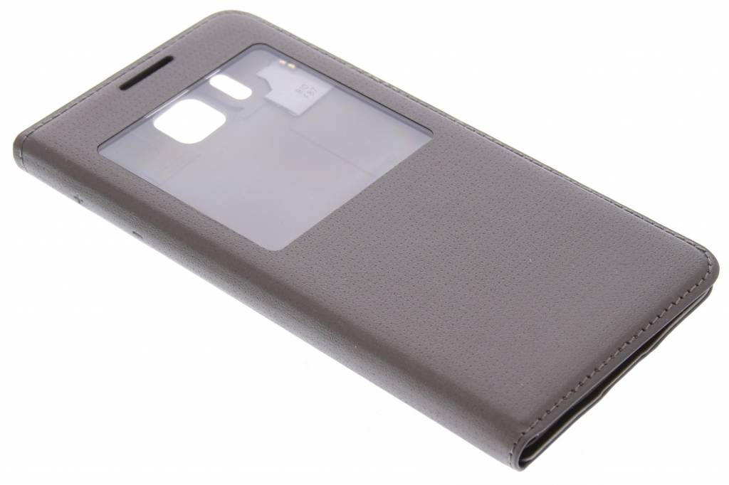 Image of Bruine flipcover met venster voor de Samsung Galaxy Alpha