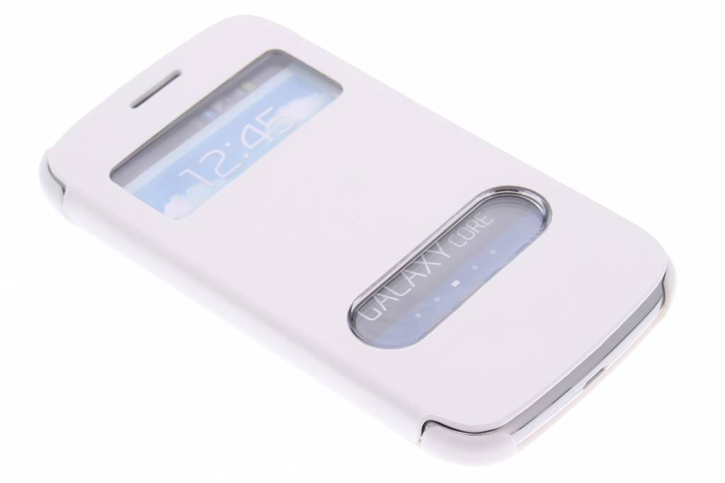 Image of Witte slim booktype hoes met venster voor de Samsung Galaxy Core