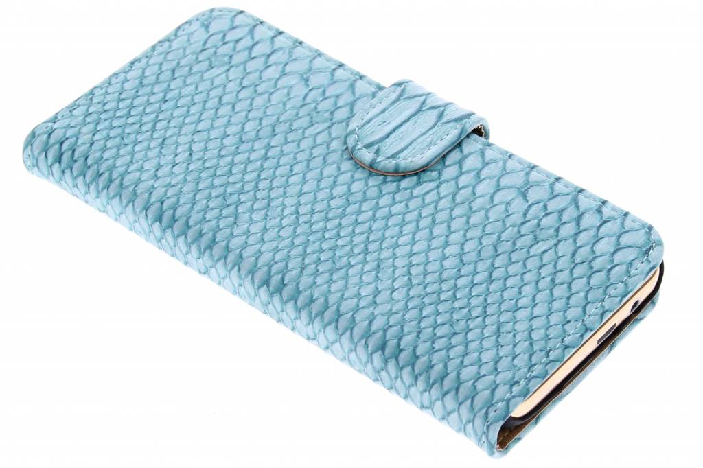 Image of Turquoise slangen booktype hoes voor de HTC One M9