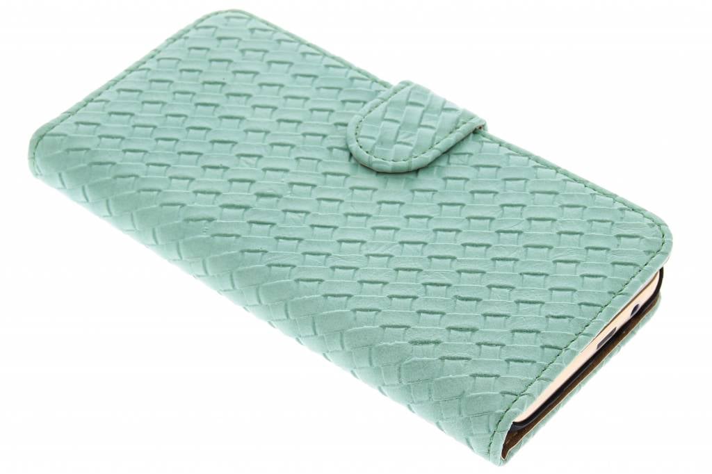 Image of Turquoise geweven booktype hoes voor de HTC One M9