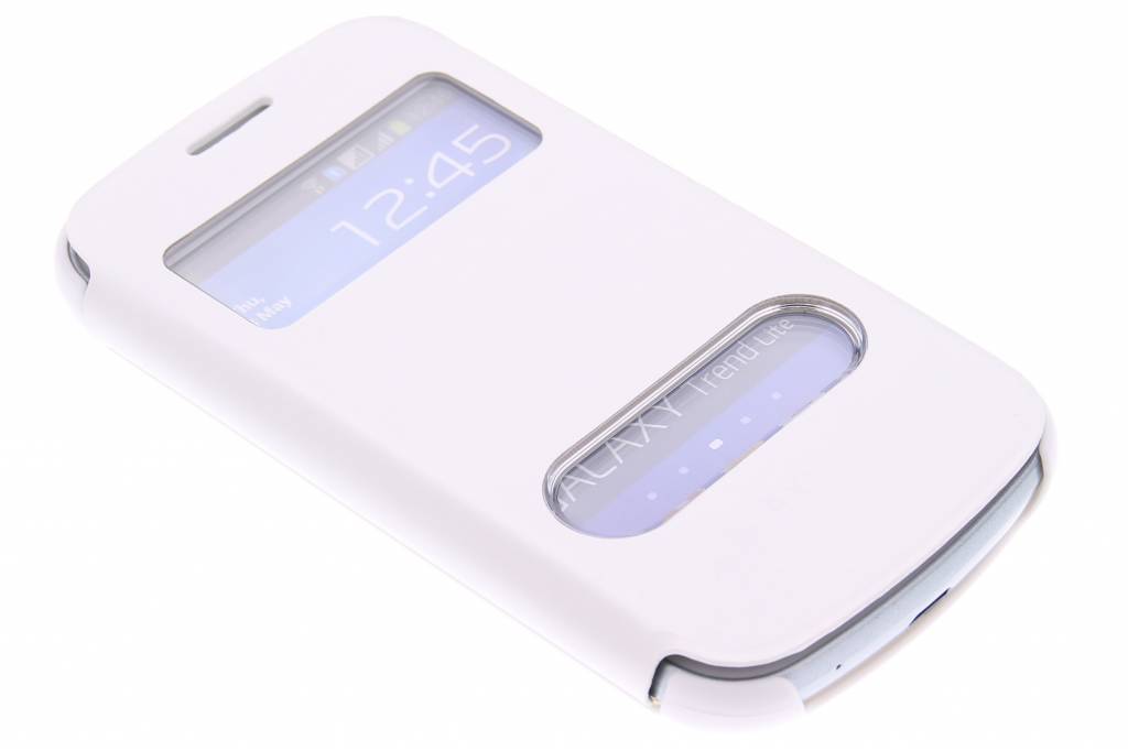 Image of Witte slim booktype hoes met venster voor de Samsung Galaxy Trend Lite