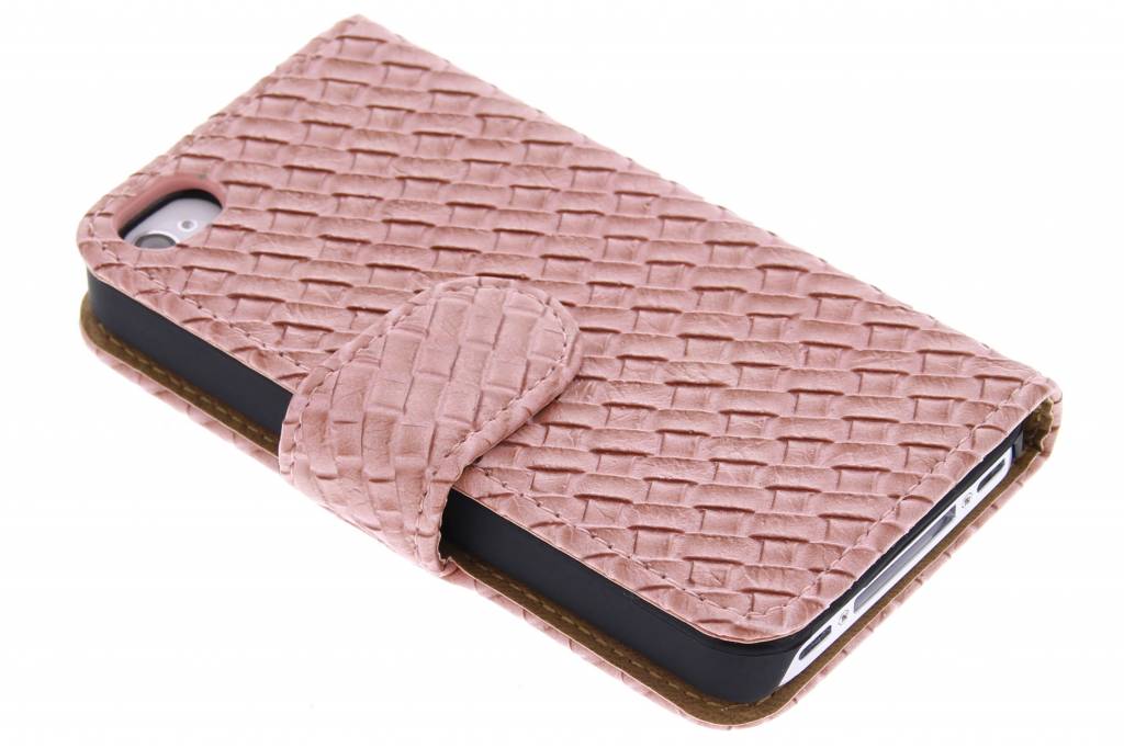 Image of Roze geweven booktype hoes voor de iPhone 4 / 4s