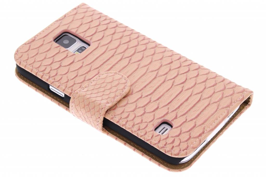 Image of Roze slangen booktype hoes voor de Samsung Galaxy S5 (Plus) / Neo