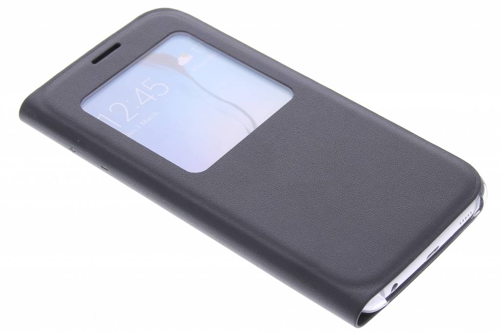 Image of Zwarte slim booktype hoes met venster voor de Samsung Galaxy S6