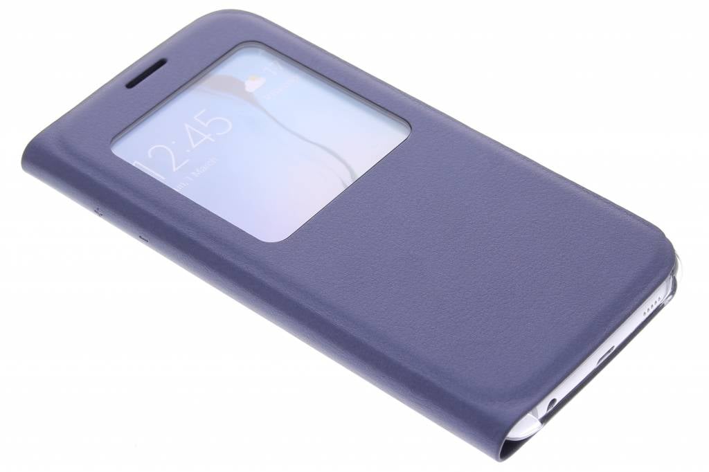 Image of Metallic donkerblauw slim booktype hoes met venster voor de Samsung Galaxy S6