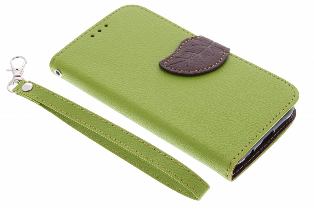 Image of Groene blad design TPU booktype hoes voor de Huawei Ascend Y550