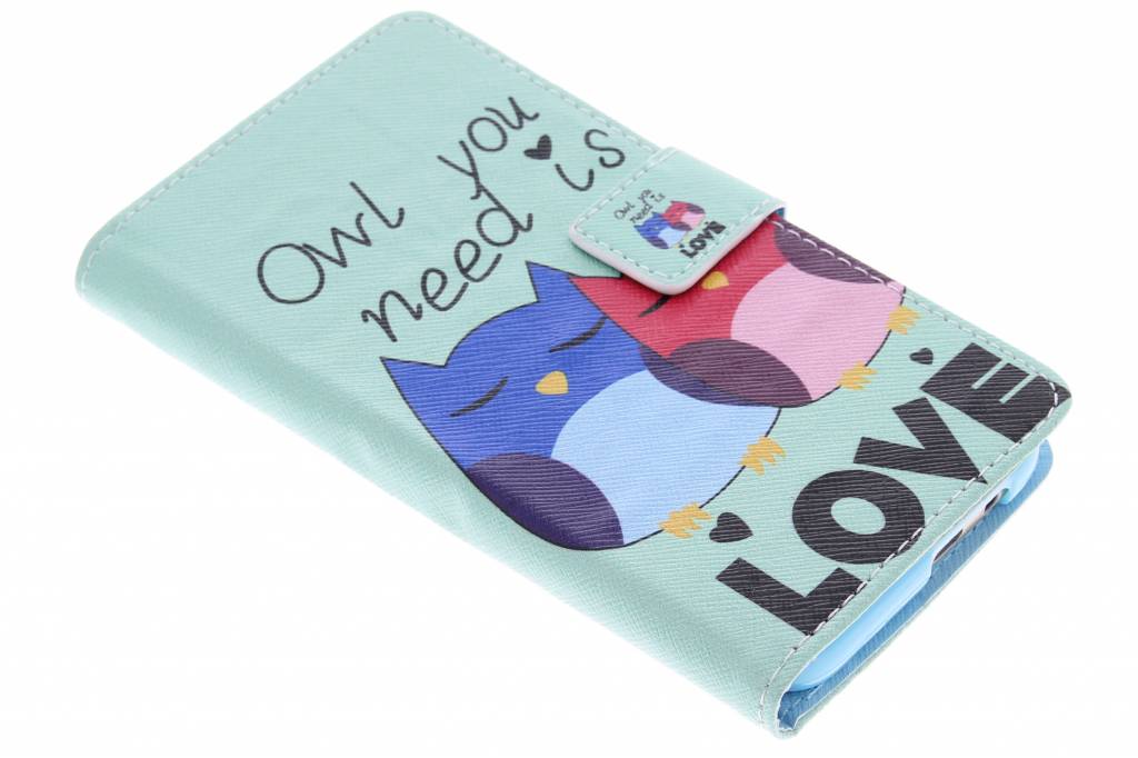 Image of Owl you need is love design TPU booktype hoes voor de HTC One M9