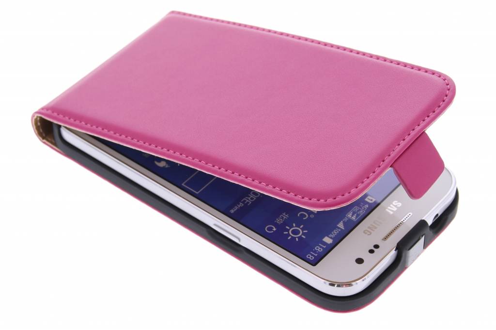 Image of Fuchsia luxe flipcase voor de Samsung Galaxy Core Prime