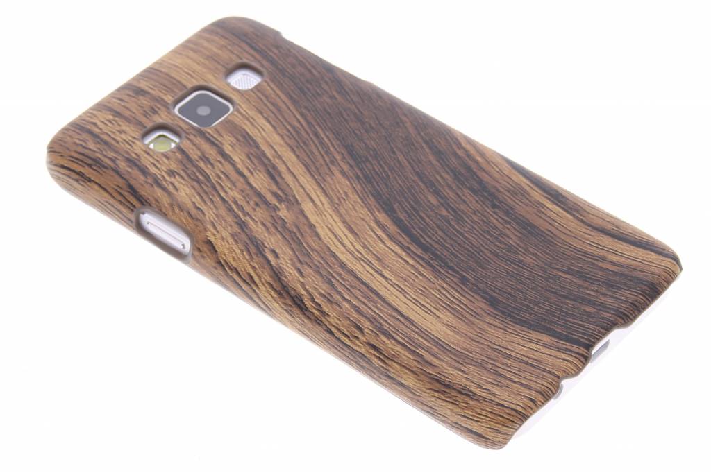 Image of Donkerbruin hout design hardcase hoesje voor de Samsung Galaxy A3