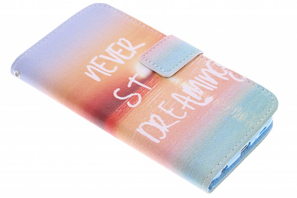 Image of Never stop dreaming design TPU booktype hoes voor de Samsung Galaxy S6