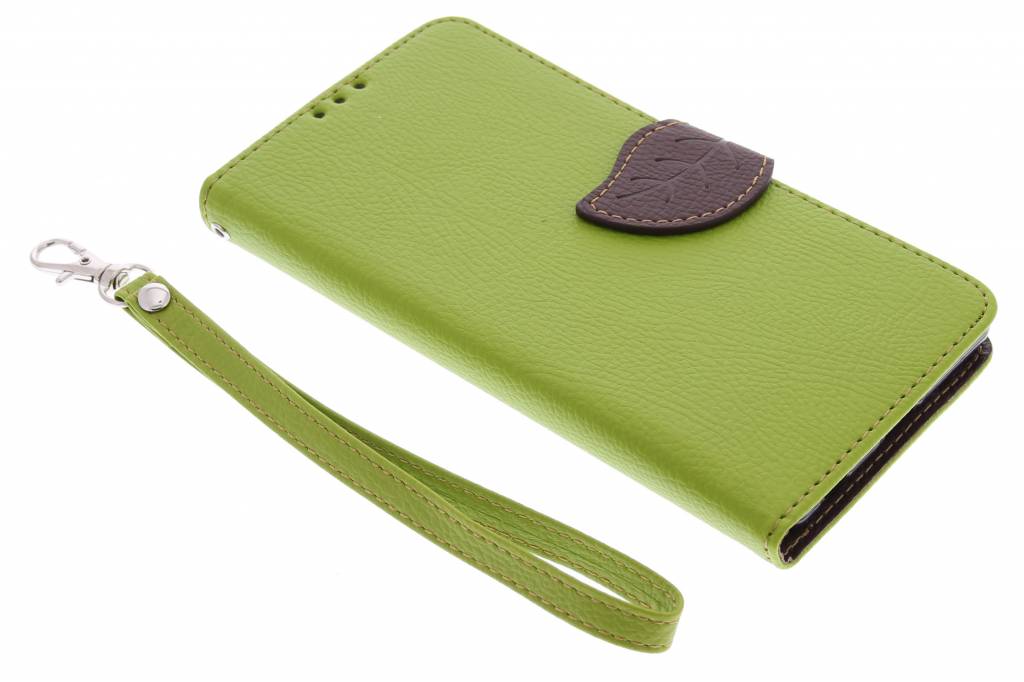 Image of Groene blad design TPU booktype hoes voor de Sony Xperia Z3 Plus