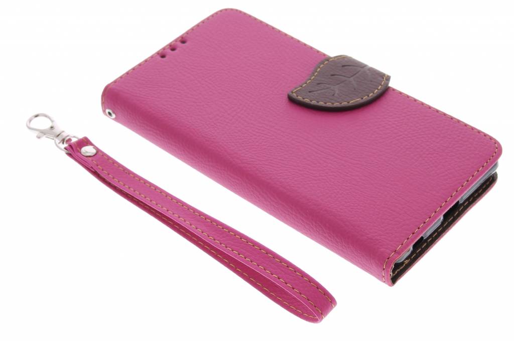 Image of Fuchsia blad design TPU booktype hoes voor de Sony Xperia Z3 Plus