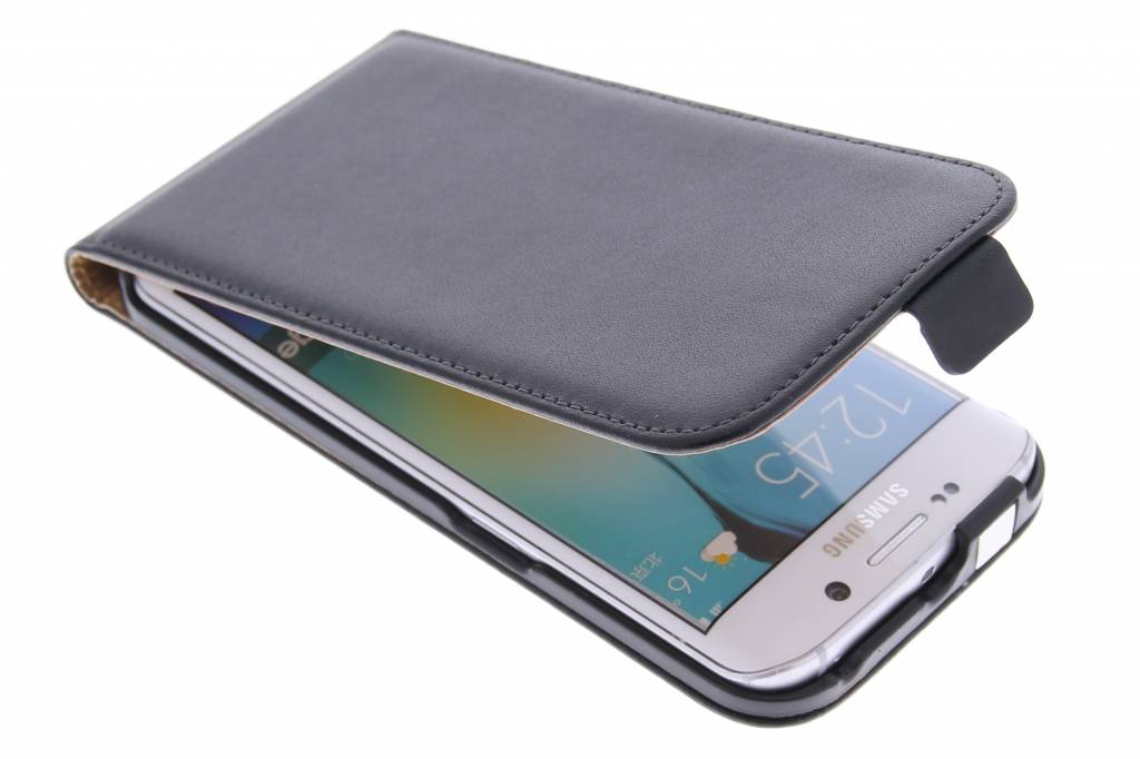 Image of Zwarte luxe flipcase voor de Samsung Galaxy S6 Edge