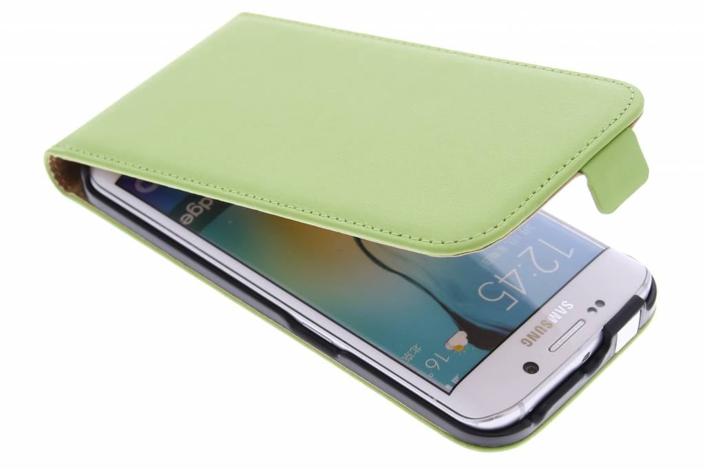 Image of Groene luxe flipcase voor de Samsung Galaxy S6 Edge